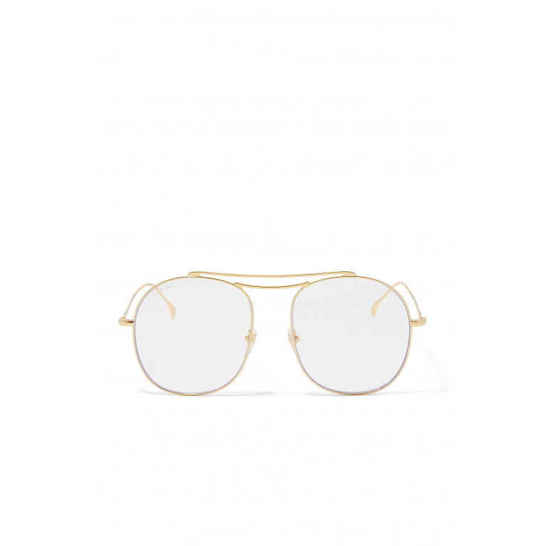 Gucci- Round Optical Frame Sunglasses Gold