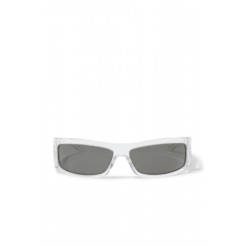 Gucci- Rectangular Frame Sunglasses Clear/Grey