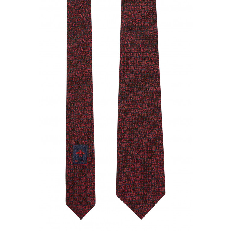 Gucci- GG Silk Jacquard Tie Red