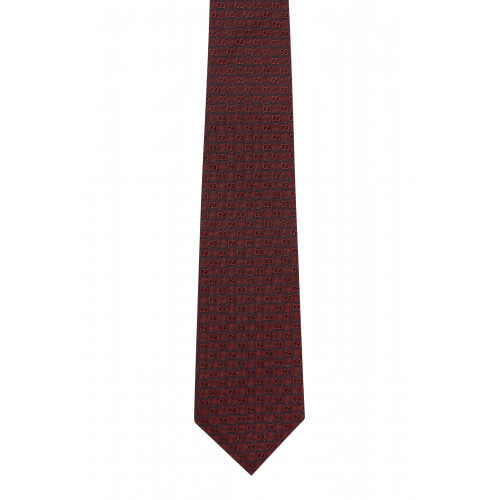 Gucci- GG Silk Jacquard Tie Red