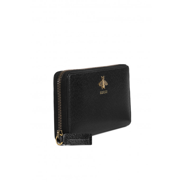 Gucci- Animalier Leather Wallet Black