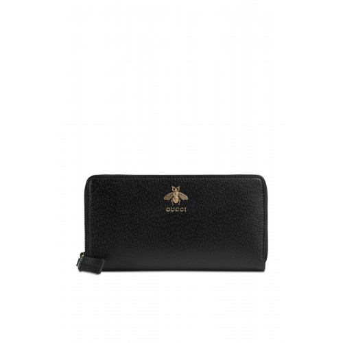Gucci- Animalier Leather Wallet Black