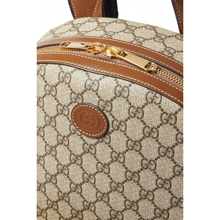 Gucci- Interlocking GG Canvas Backpack Brown
