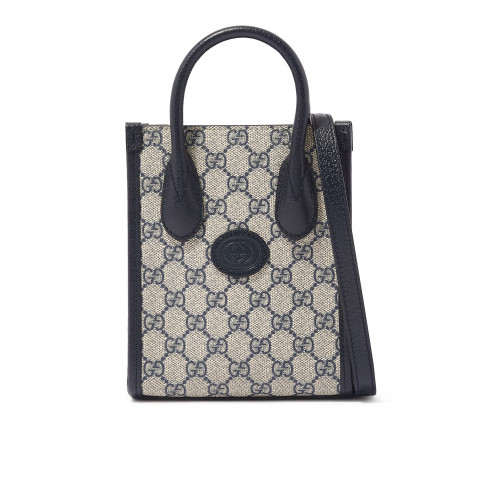 Gucci- Mini Tote Bag With Interlocking G Navy