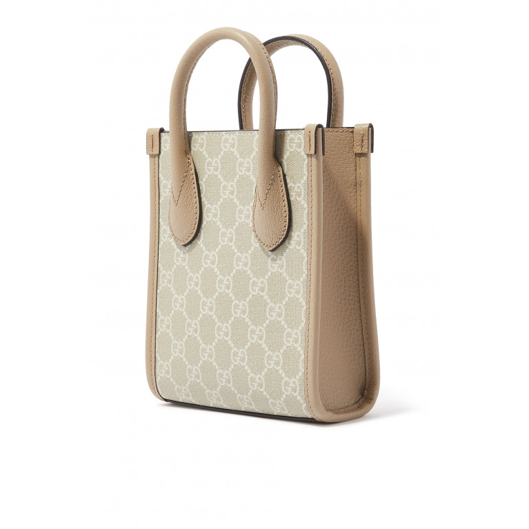 Gucci- Mini Tote Bag With Interlocking G Neutral