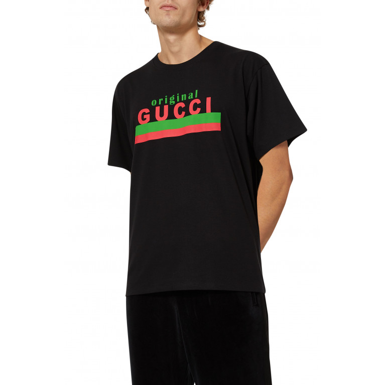 Gucci- Cotton Logo T-Shirt Black