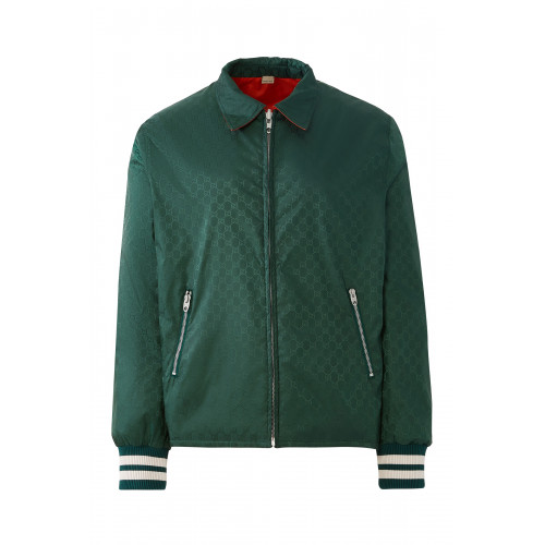 Gucci- Reversible GG Nylon Jacquard Jacket Green