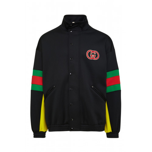 Gucci- Light Neoprene Jacket with Web Black