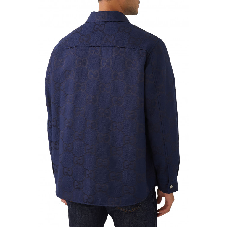 Gucci- Jumbo GG Cotton Canvas Jacket Blue