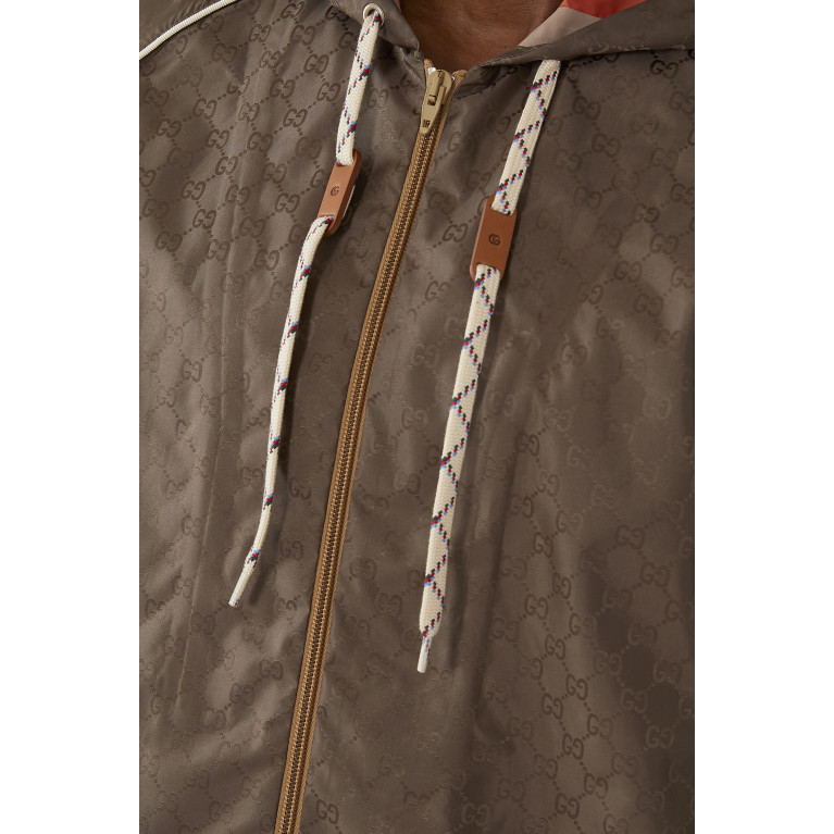 Gucci- Double G Hooded Jacket Brown