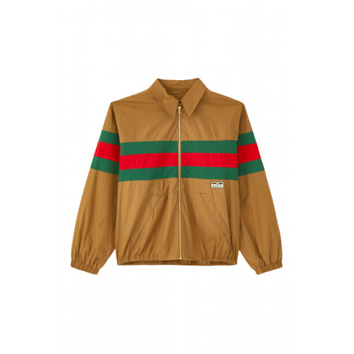 Gucci- Web Stripe Track Jacket Brown