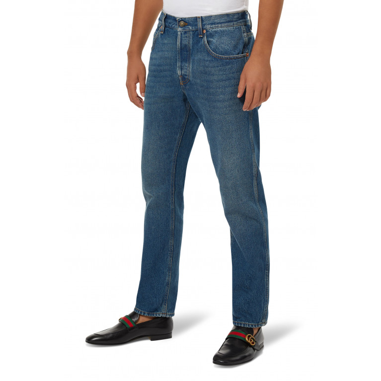 Gucci- Tapered washed jeans Blue