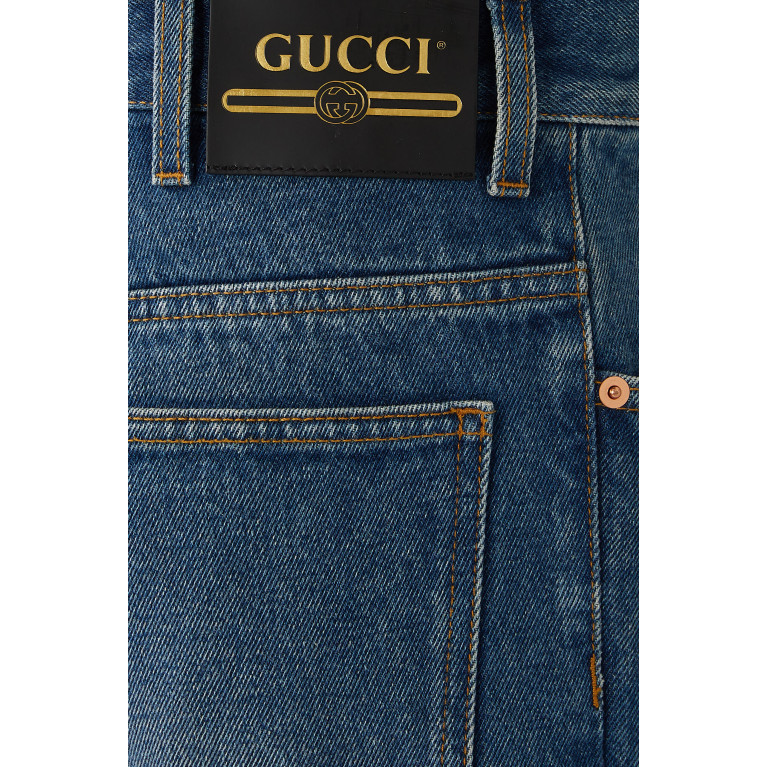Gucci- Washed Regular Fit Jeans Blue