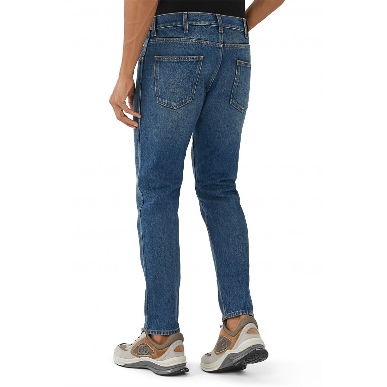 Gucci- Washed Tapered Jeans Blue