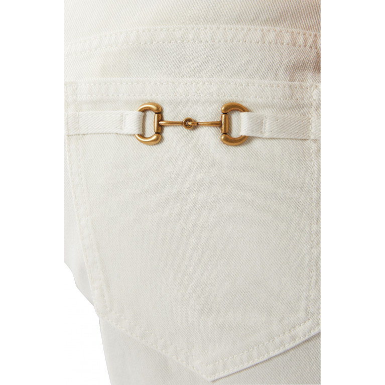 Gucci- Horsebit-Detail Denim Jeans White