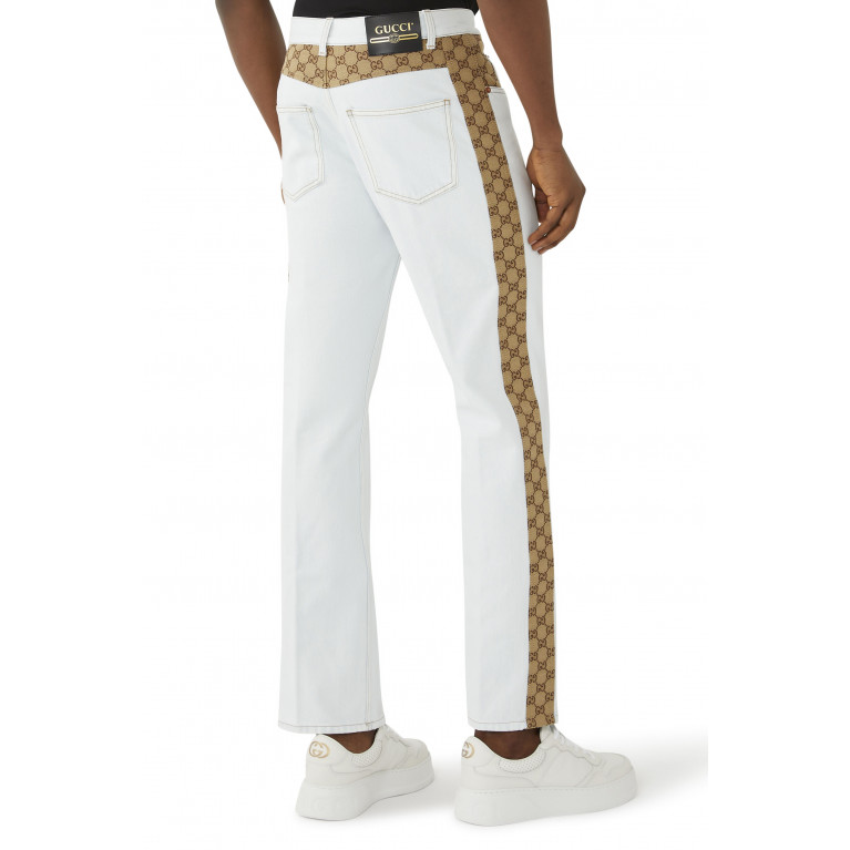 Gucci- Organic Denim GG Pants White