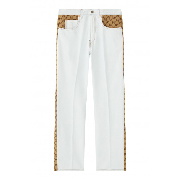 Gucci- Organic Denim GG Pants White