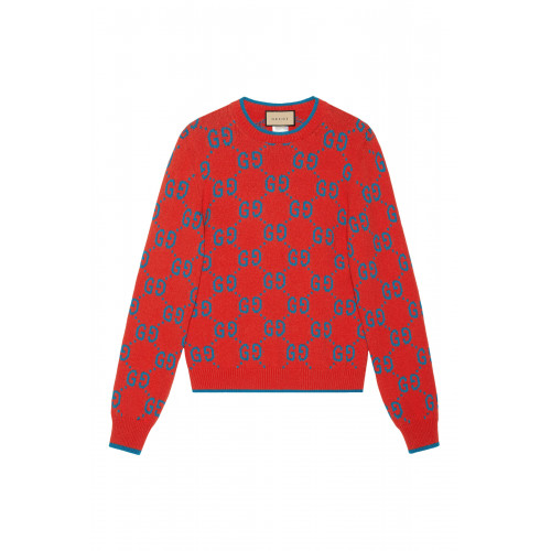 Gucci- Logo Cotton Sweater Red