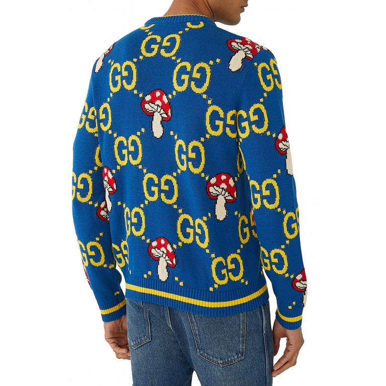 Gucci- Mushroom Wool Sweater Blue