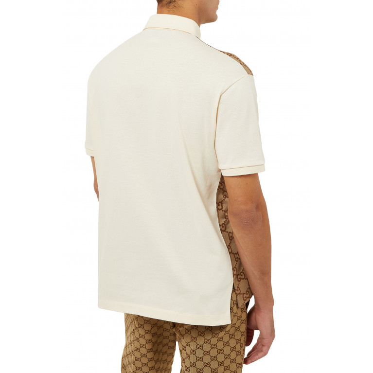Gucci- Macro GG Jacquard Polo Shirt Neutral