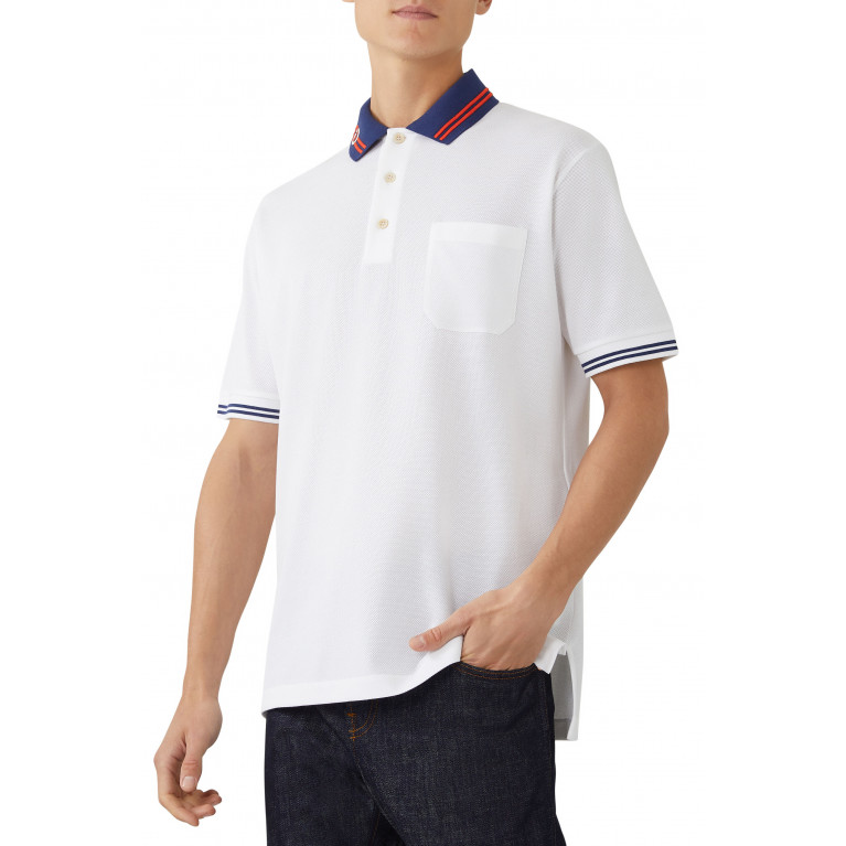 Gucci- Interlocking G Polo Shirt White