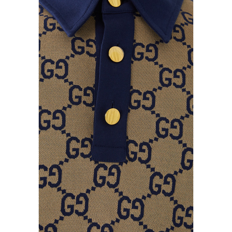 Gucci- Maxi GG Silk Cotton Polo Neutral
