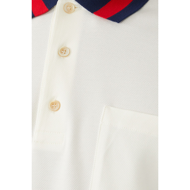 Gucci- Stretch Cotton Short Sleeve Polo Shirt White
