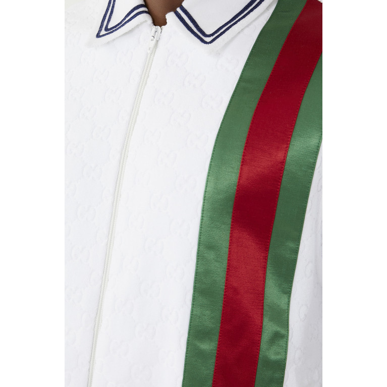 Gucci- Web Detail Polo Shirt White