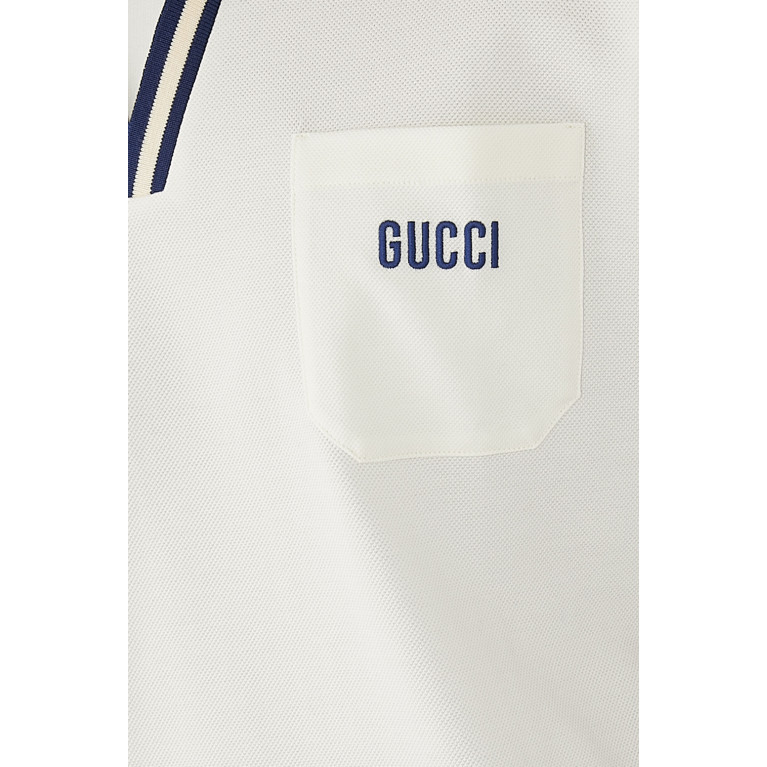 Gucci- Stripe Polo Shirt White