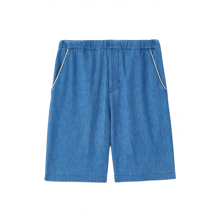 Gucci- Denim G Patch Shorts Blue