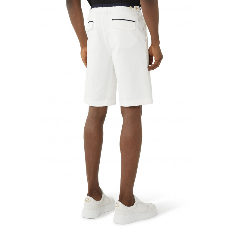 Gucci- Double G Embroidery Shorts White