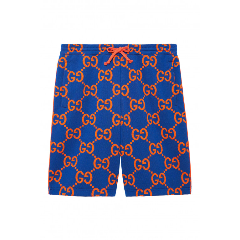 Gucci- GG Pattern Shorts Blue/Red