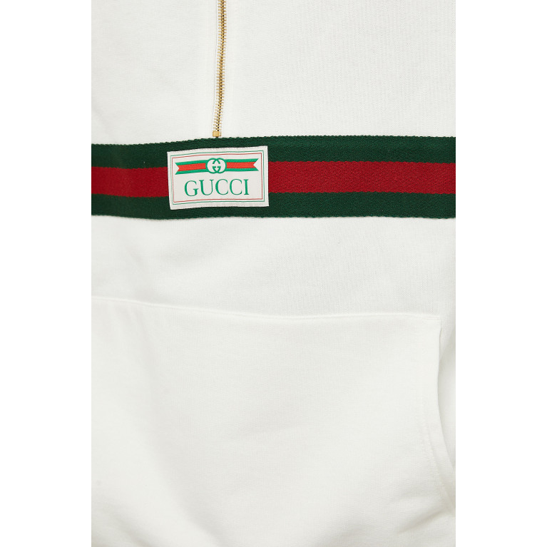 Gucci- Sweatshirt with web and Gucci label White
