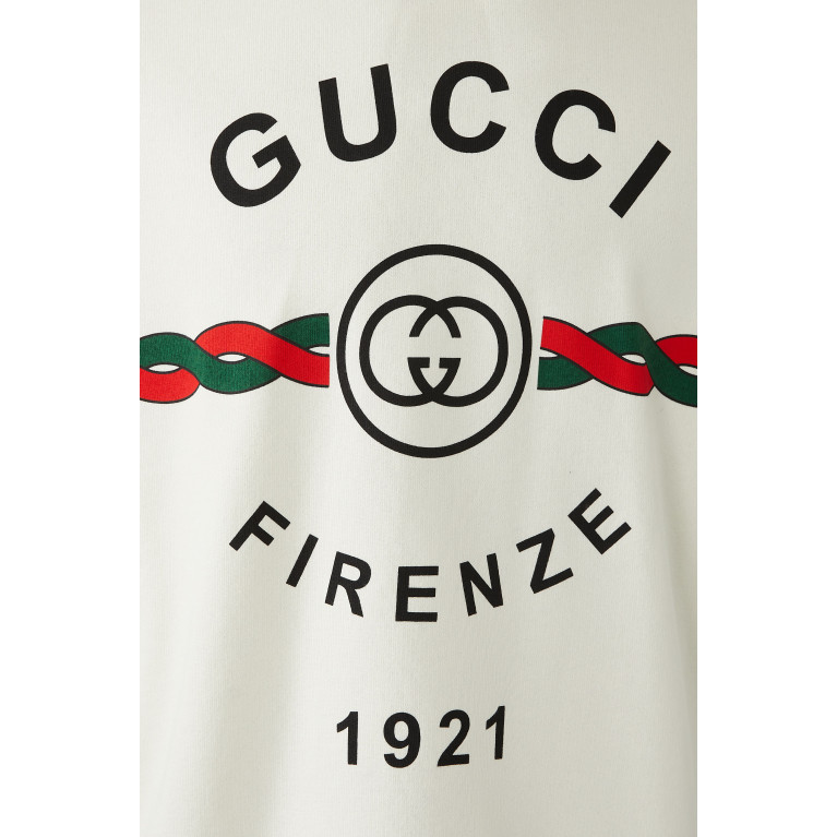 Gucci- Logo Print Hoodie White