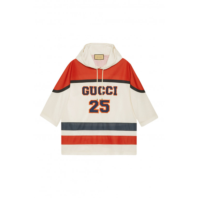 Gucci- Hooded Mesh Sweatshirt White