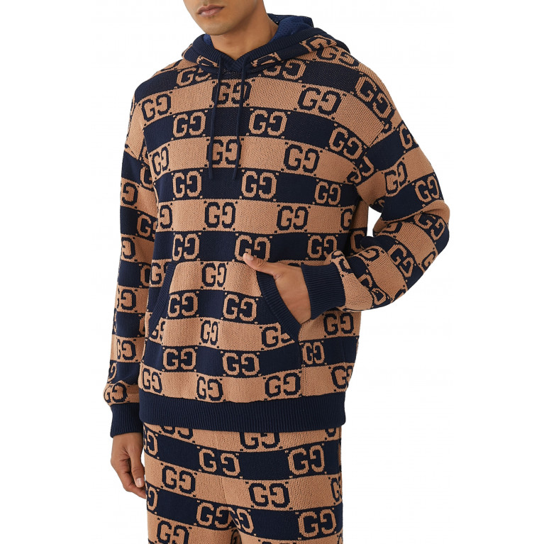 Gucci- GG Hooded Sweatshirt Brown