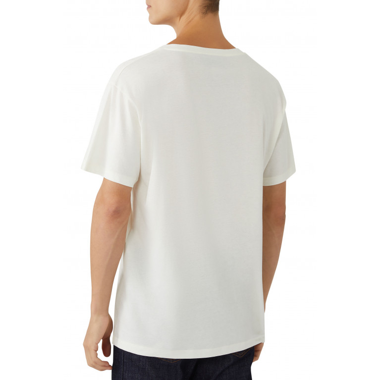 Gucci- V-Neck Cotton Jersey T-Shirt White