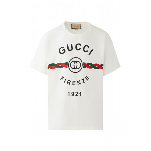 Gucci- 'Gucci Firenze 1921' Cotton Jersey T-Shirt White