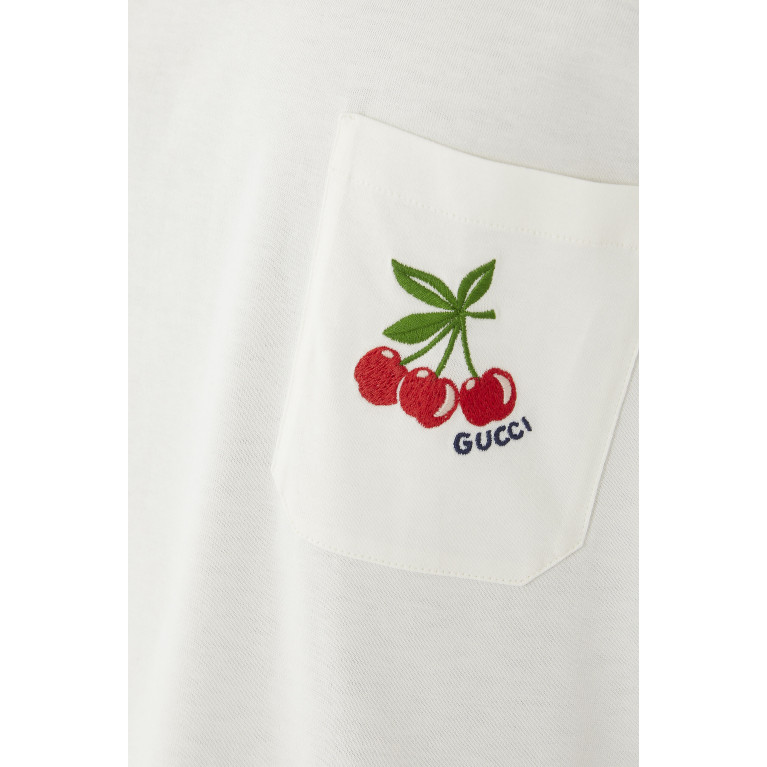 Gucci- Cherry Embroidery T-Shirt White