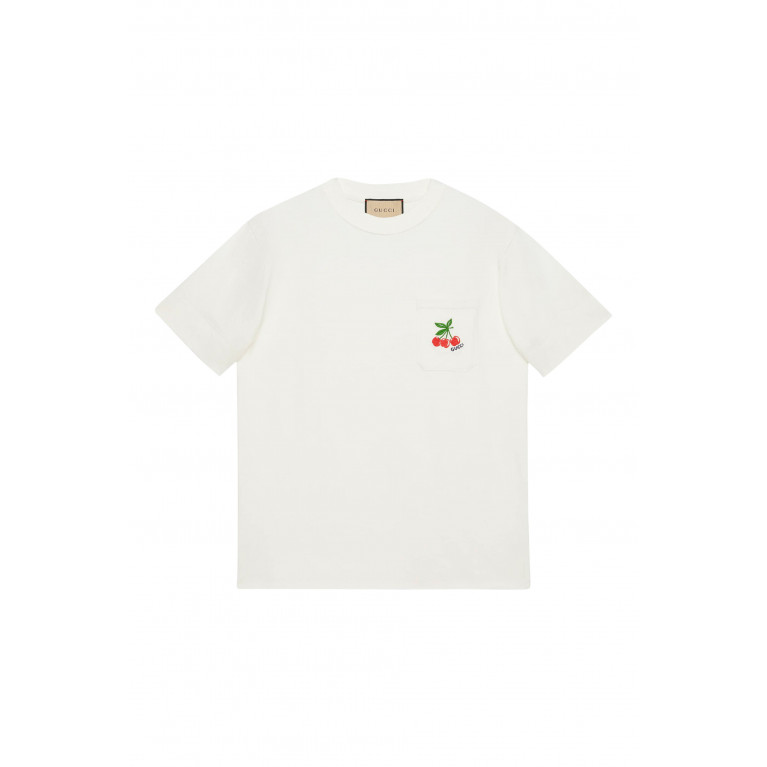 Gucci- Cherry Embroidery T-Shirt White