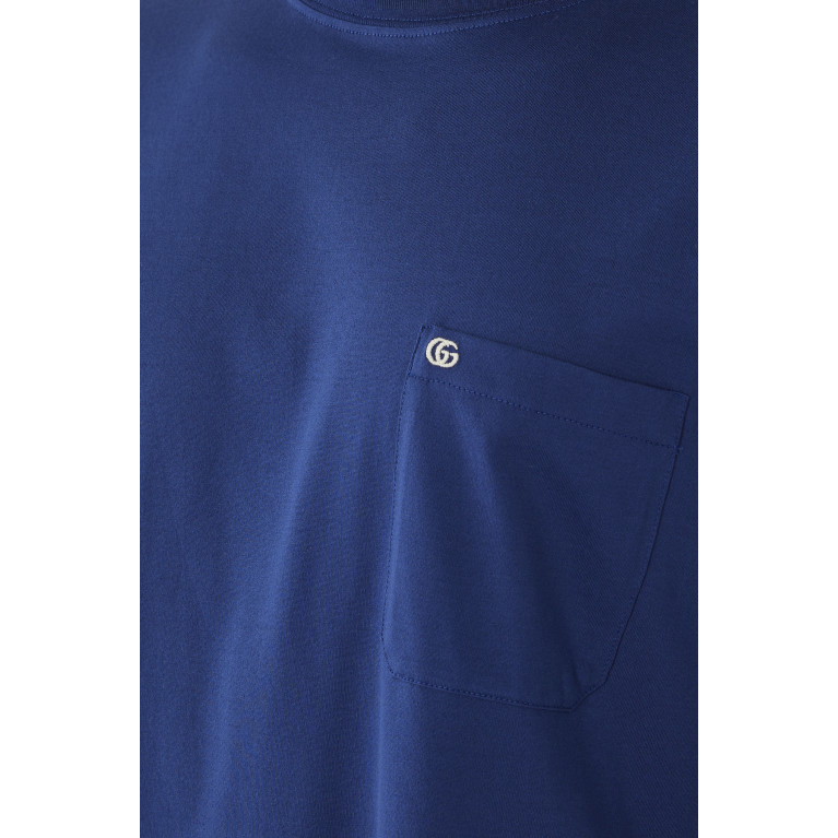 Gucci- Double G Cotton T-Shirt Blue