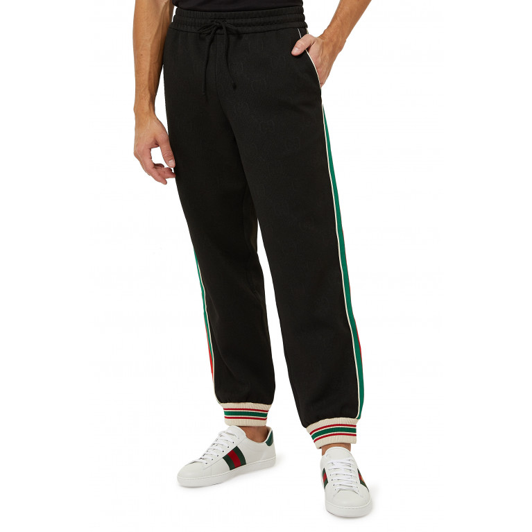 Gucci- GG Jacquard Jersey Jogging Pants Black