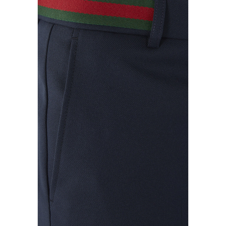 Gucci- Fluid Web Detail Pants Blue