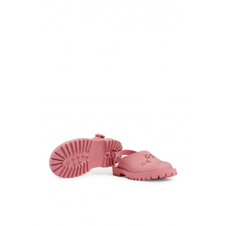 Gucci- Kids Cut-Out GG Sandals Pink