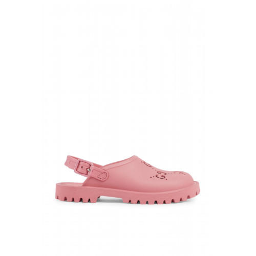 Gucci- Kids Cut-Out GG Sandals Pink