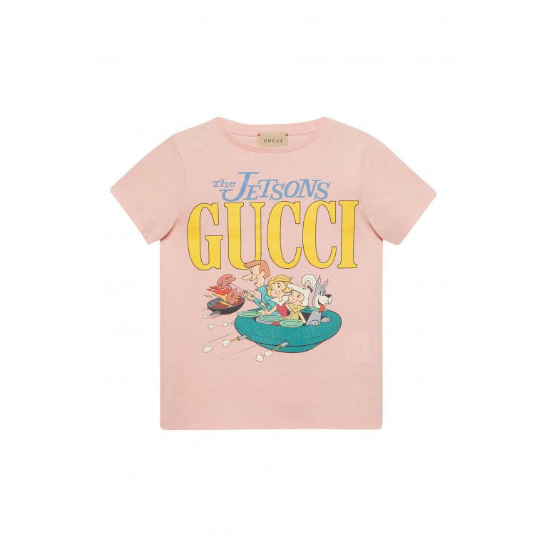 Gucci- Kids Jetsons Printed Cotton T-Shirt Pink