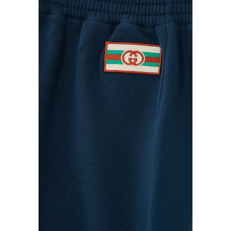 Gucci- Kids Logo Embroidered Jogging Pants Blue