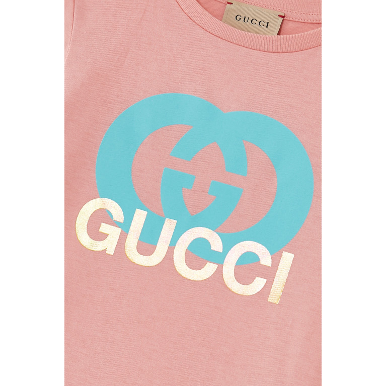Gucci- Kids Printed GG T-Shirt Pink