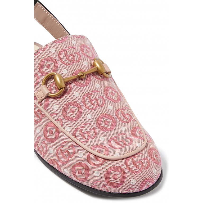 Gucci- Kids Princetown Canvas Slippers Pink