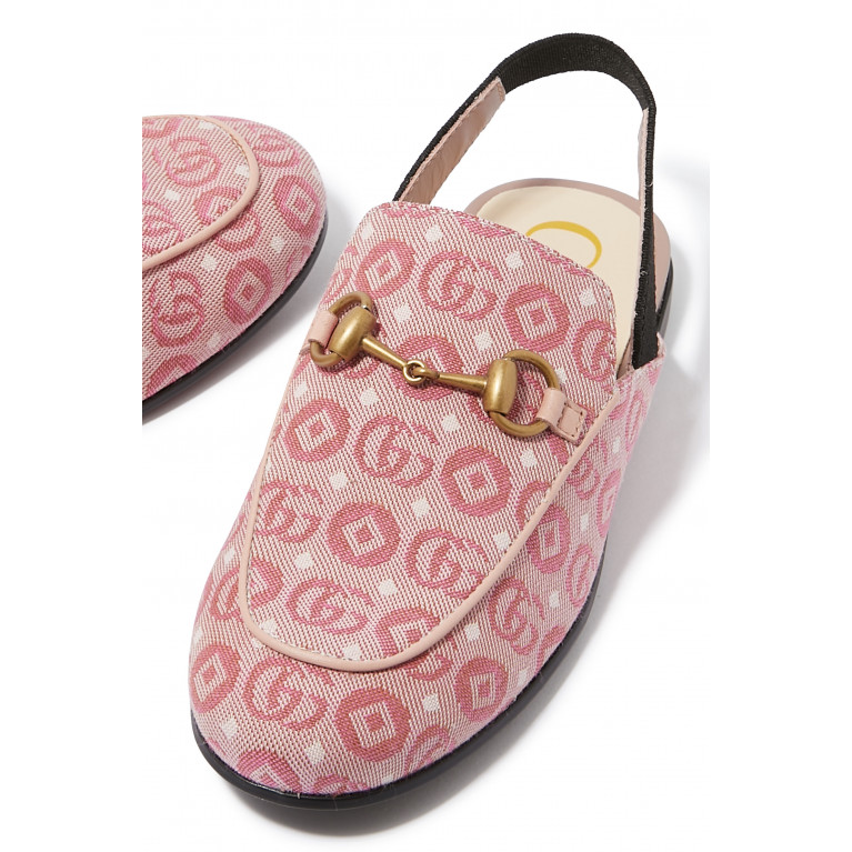 Gucci- Kids Princetown Canvas Slippers Pink
